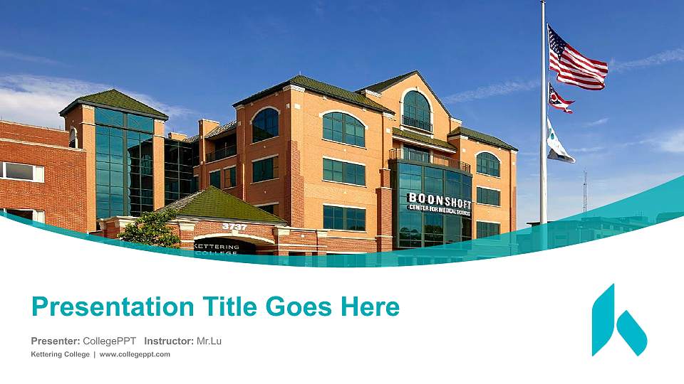 Kettering College Course/Courseware Creation PPT Template16:9 ratio PPT effect preview image