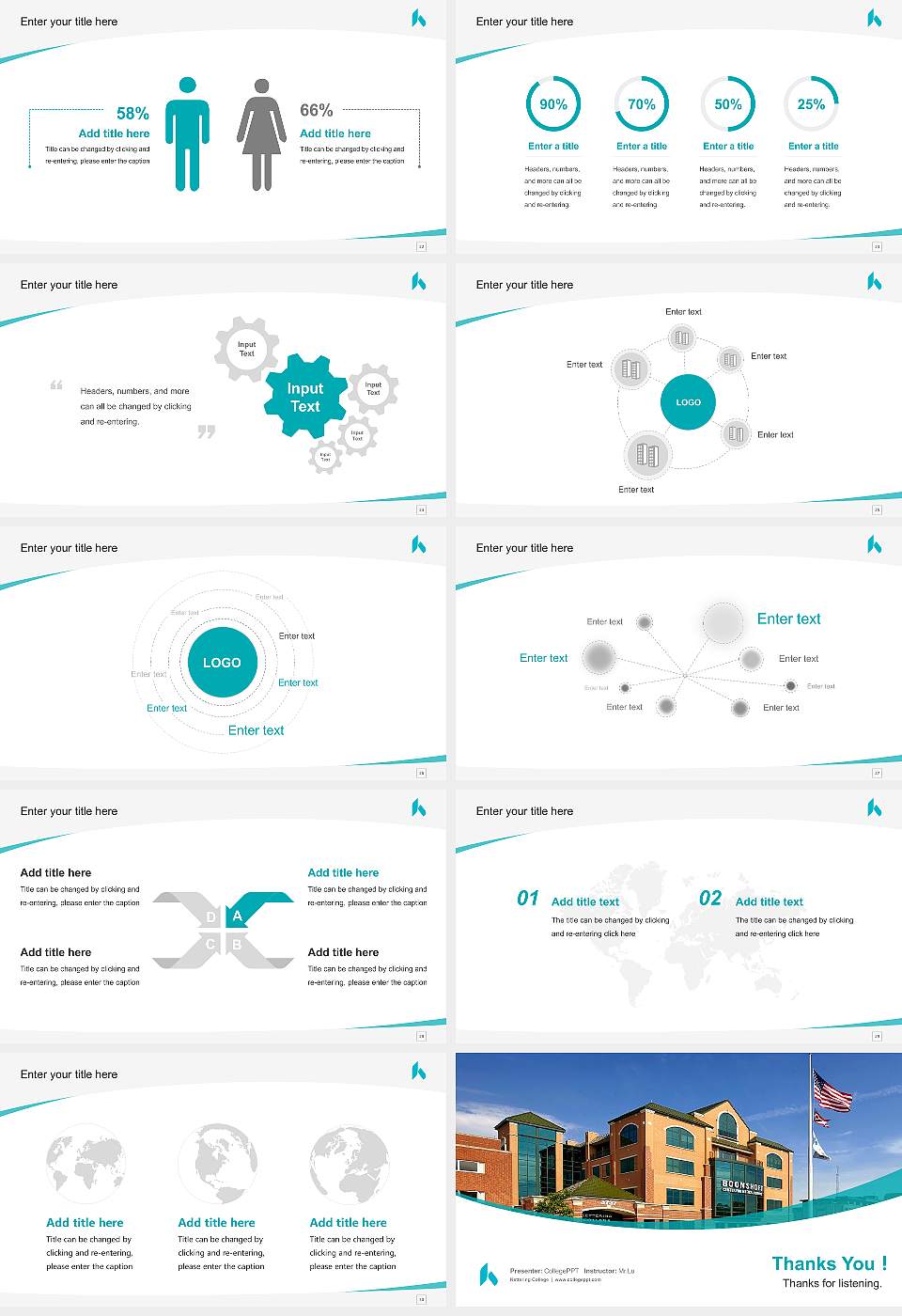 Kettering College Course/Courseware Creation PPT Template16:9 ratio PPT effect preview image4