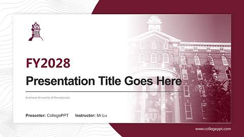 Kutztown University of Pennsylvania Academic Presentation/Research Findings Report PPT Template