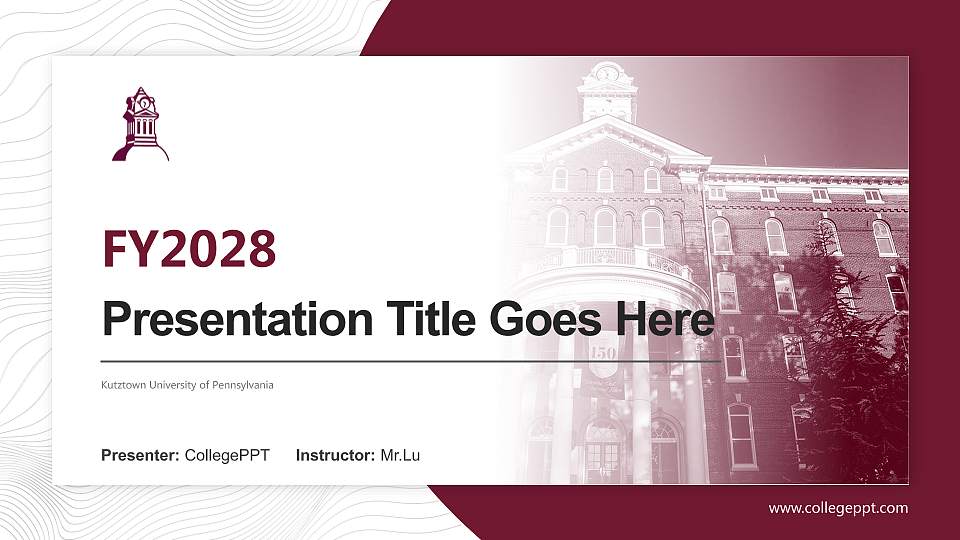 Kutztown University of Pennsylvania Academic Presentation/Research Findings Report PPT Template16:9 ratio PPT effect preview image