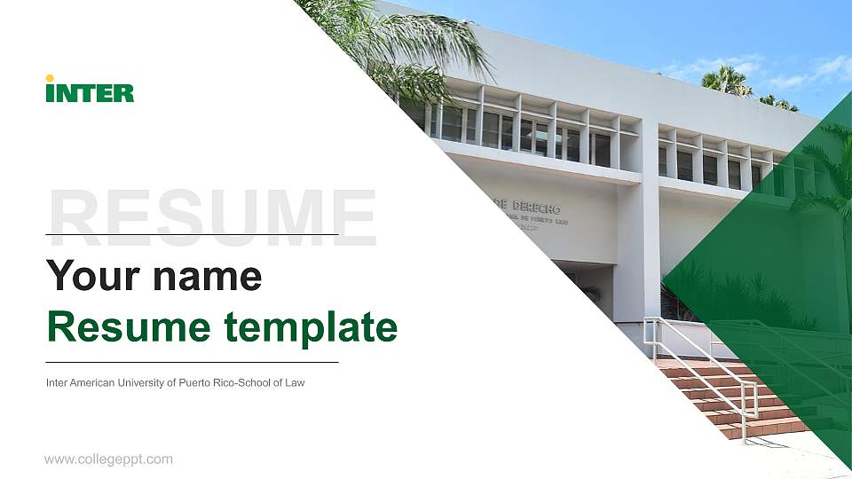 Inter American University of Puerto Rico-School of Law Resume PPT Template16:9 ratio PPT effect preview image