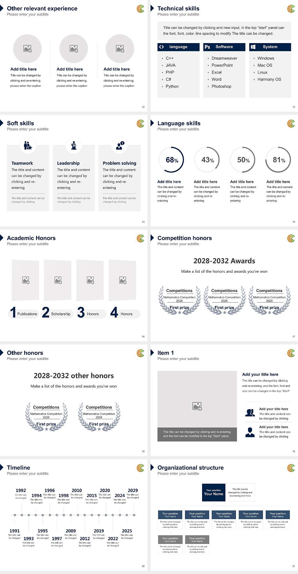 Intercoast Colleges-Fairfield Resume PPT Template4:3 ratio PPT effect preview image3