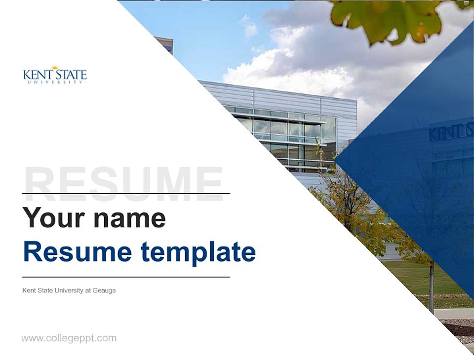 Kent State University at Geauga Resume PPT Template4:3 ratio PPT effect preview image5