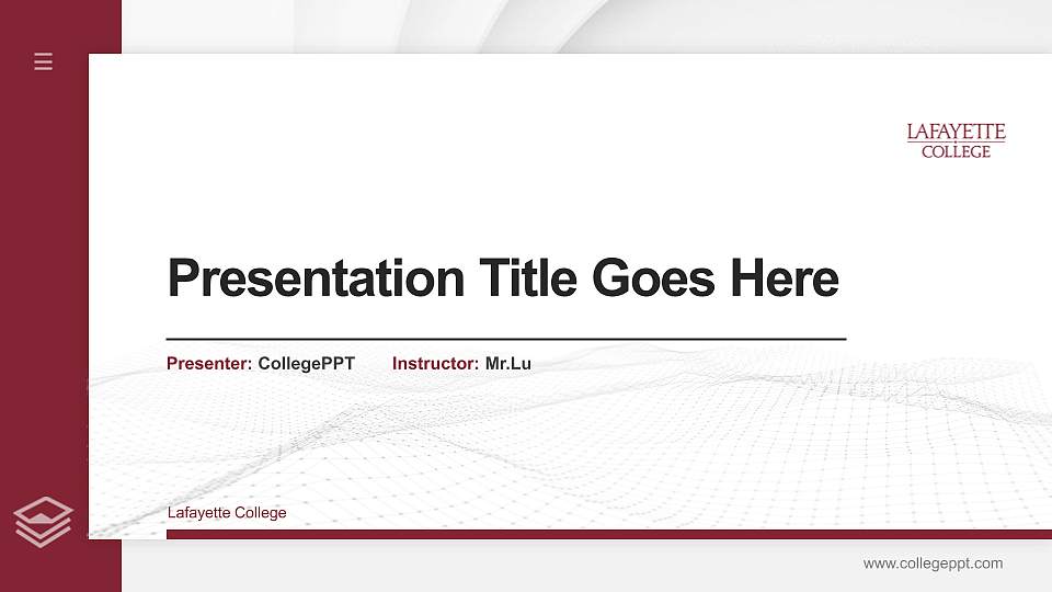Lafayette College Thesis Proposal/Graduation Defense PPT Template16:9 ratio PPT effect preview image