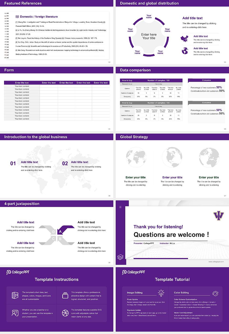 Iowa Wesleyan University Thesis Proposal/Graduation Defense PPT Template16:9 ratio PPT effect preview image4