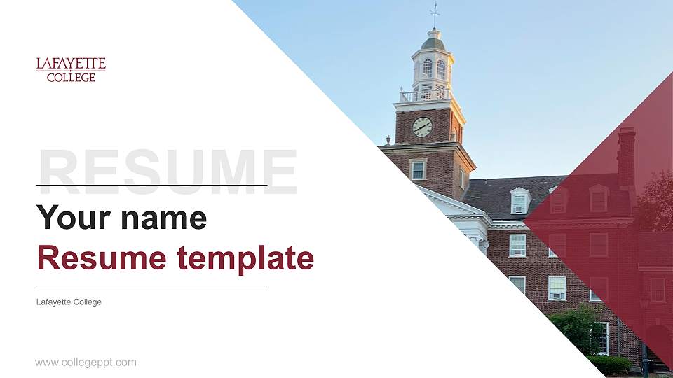 Lafayette College Resume PPT Template16:9 ratio PPT effect preview image