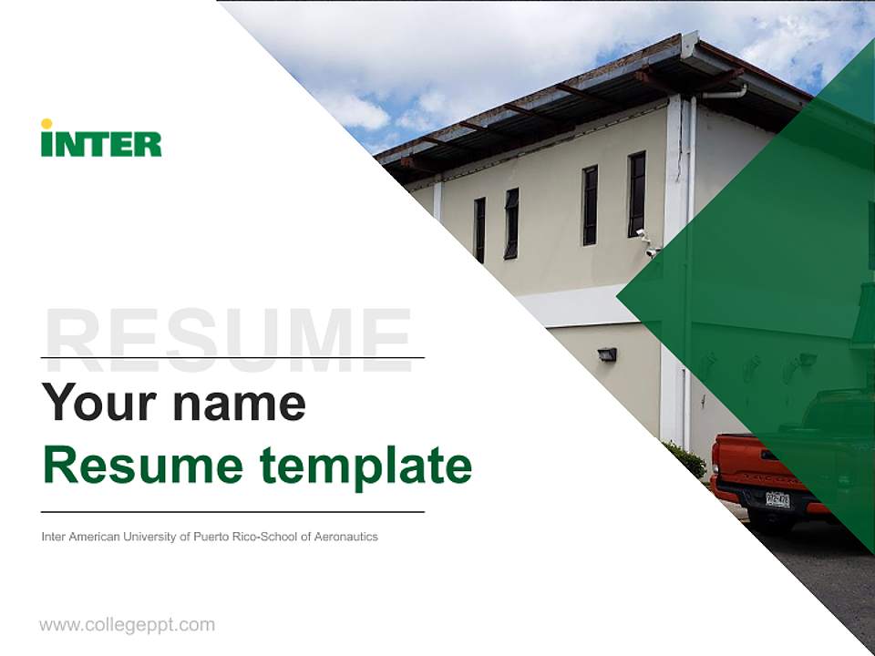Inter American University of Puerto Rico-School of Aeronautics Resume PPT Template4:3 ratio PPT effect preview image5