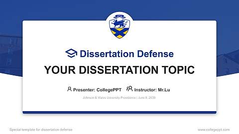 Johnson & Wales University-Providence Graduation Thesis Defense PPT Template