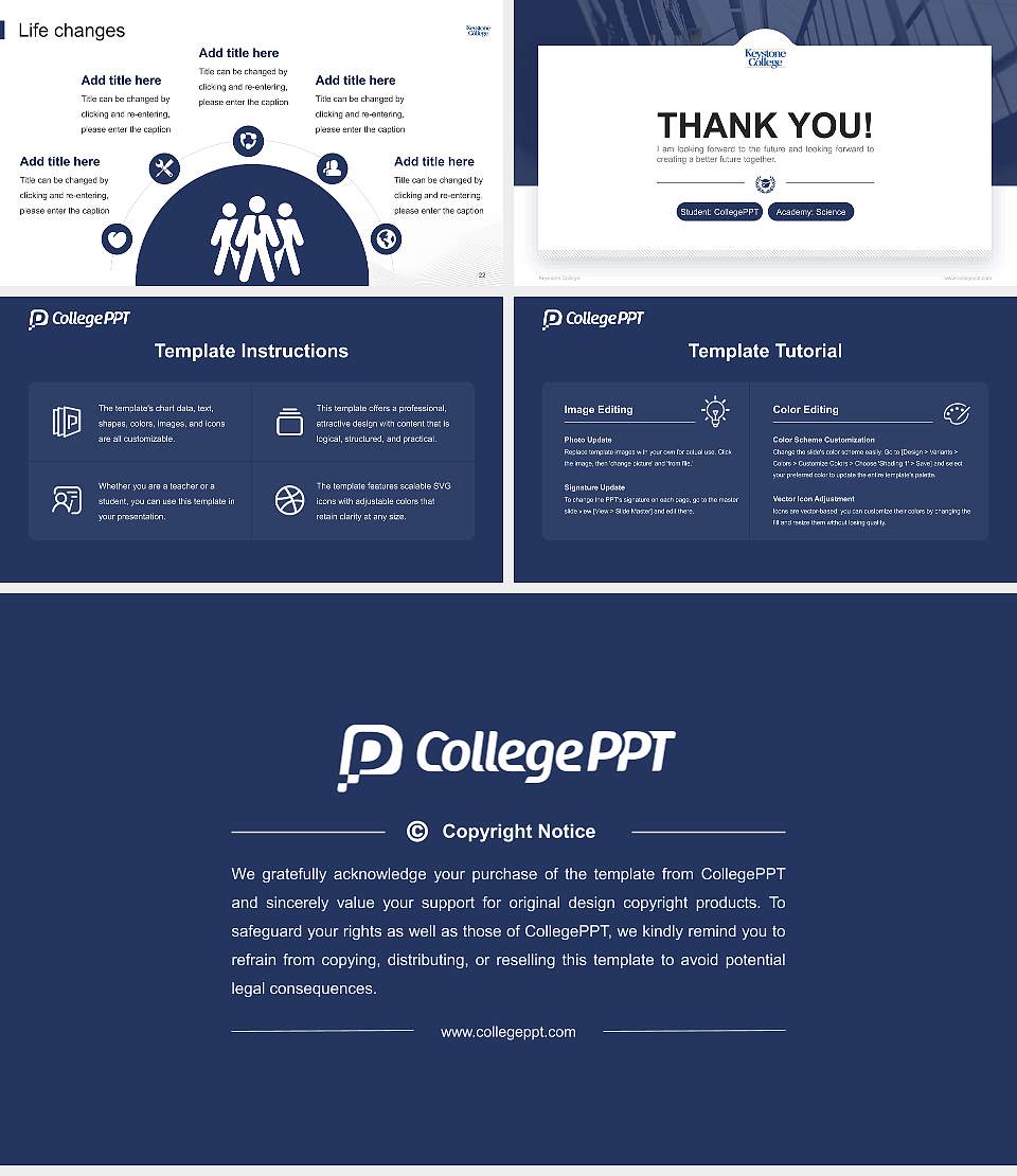 Keystone College National Scholarship Defense PPT Template16:9 ratio PPT effect preview image4