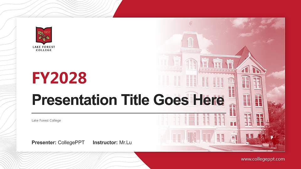 Lake Forest College Academic Presentation/Research Findings Report PPT Template16:9 ratio PPT effect preview image