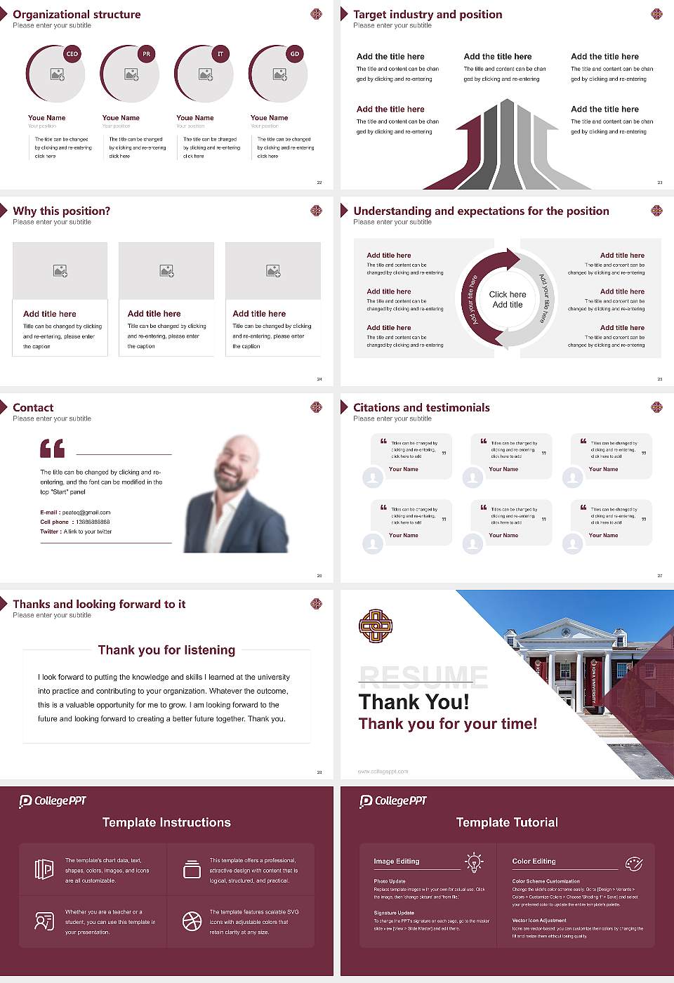 Iona College Resume PPT Template16:9 ratio PPT effect preview image4