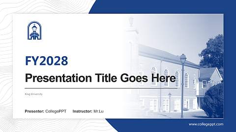 King University Academic Presentation/Research Findings Report PPT Template