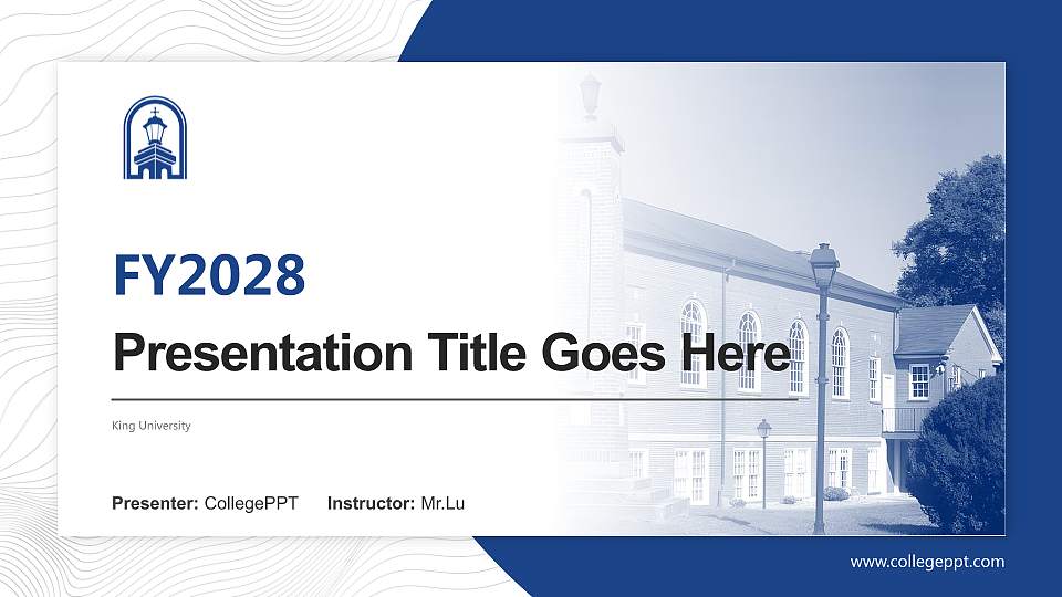 King University Academic Presentation/Research Findings Report PPT Template16:9 ratio PPT effect preview image