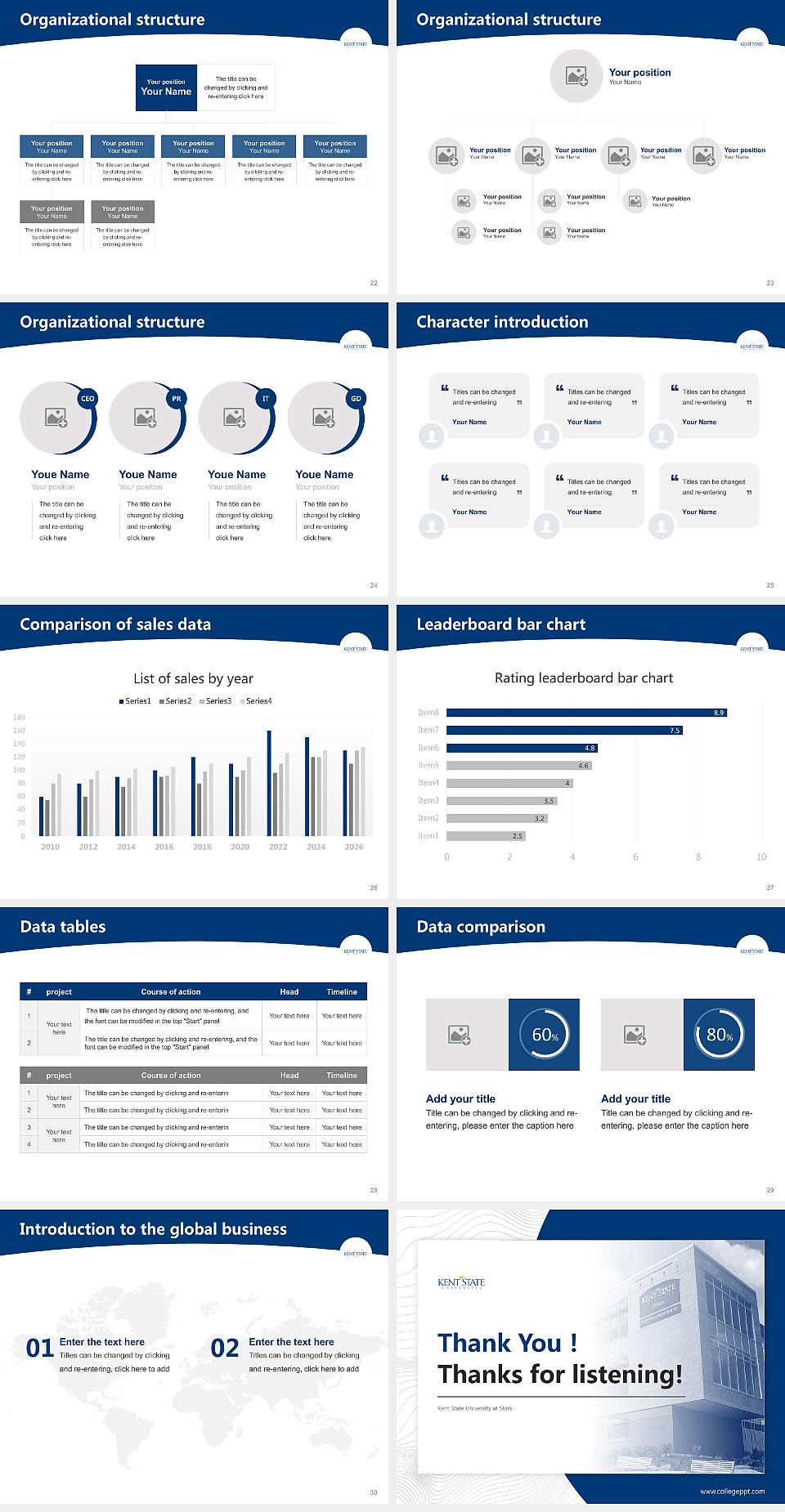 Kent State University at Stark Academic Presentation/Research Findings Report PPT Template4:3 ratio PPT effect preview image4