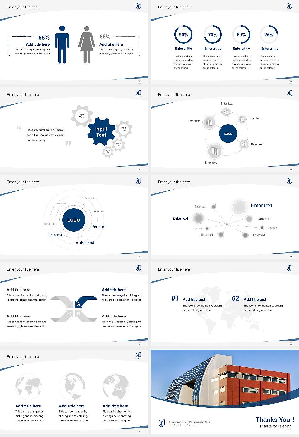 Ithaca College Course/Courseware Creation PPT Template16:9 ratio PPT effect preview image4