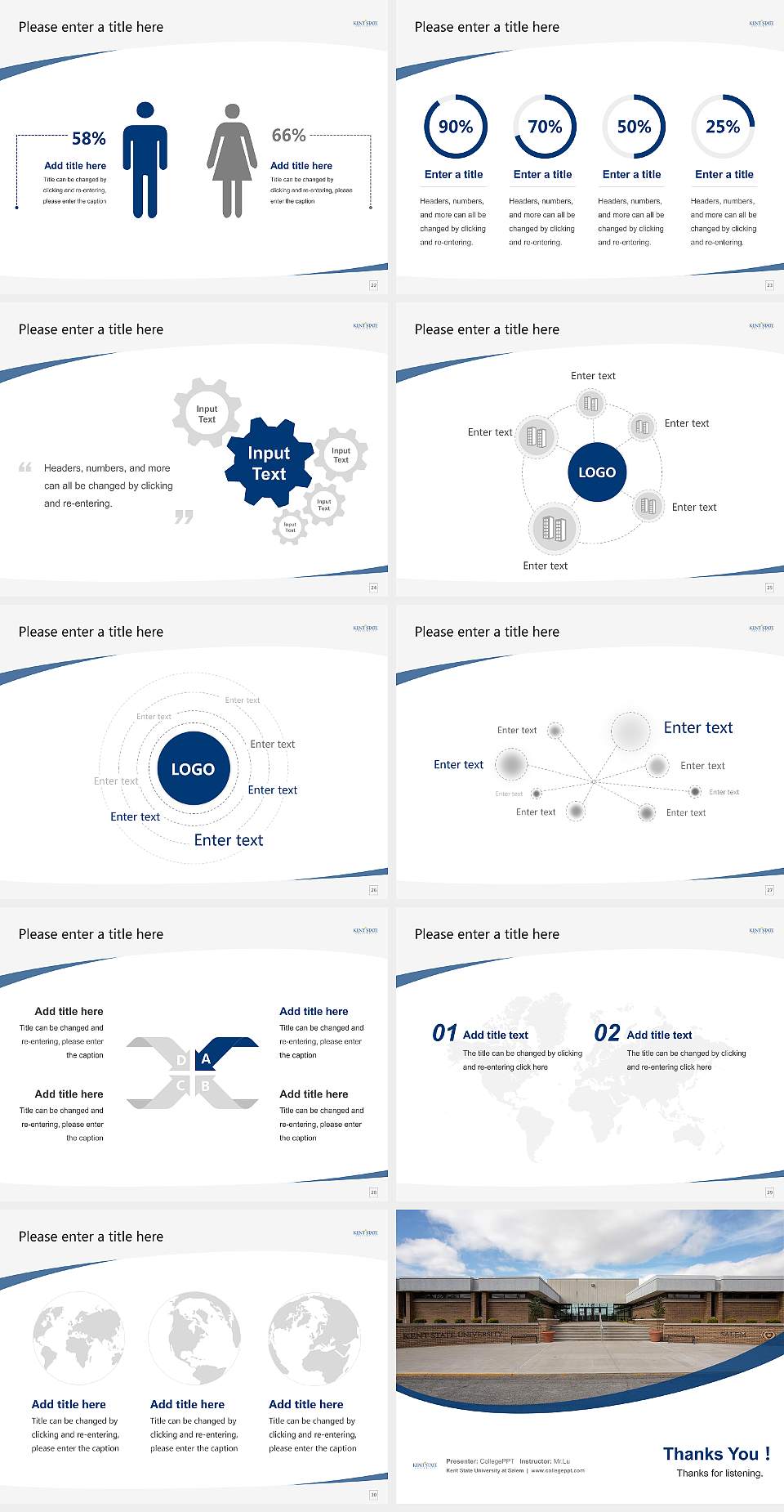 Kent State University at Salem Course/Courseware Creation PPT Template4:3 ratio PPT effect preview image4