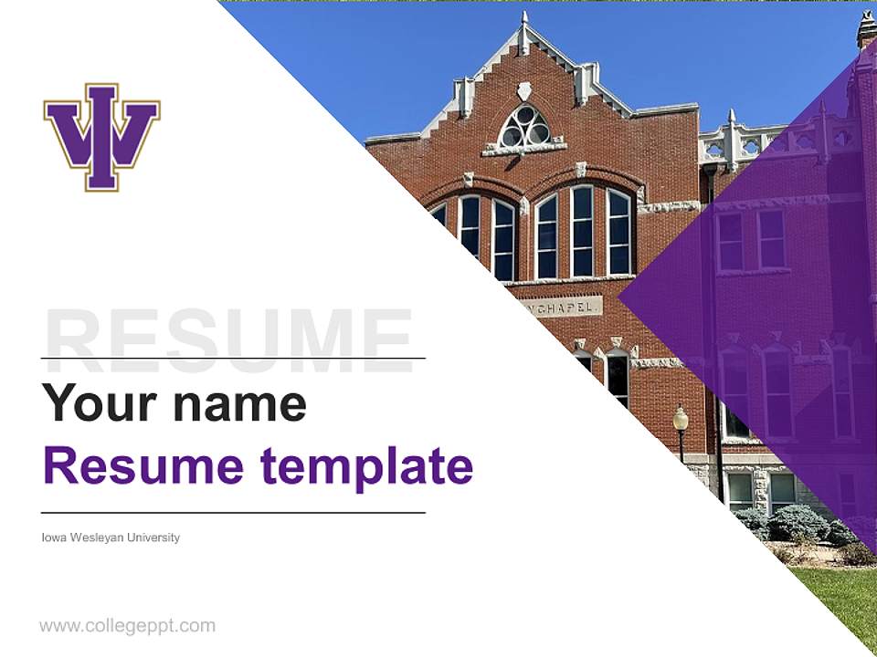 Iowa Wesleyan University Resume PPT Template4:3 ratio PPT effect preview image5