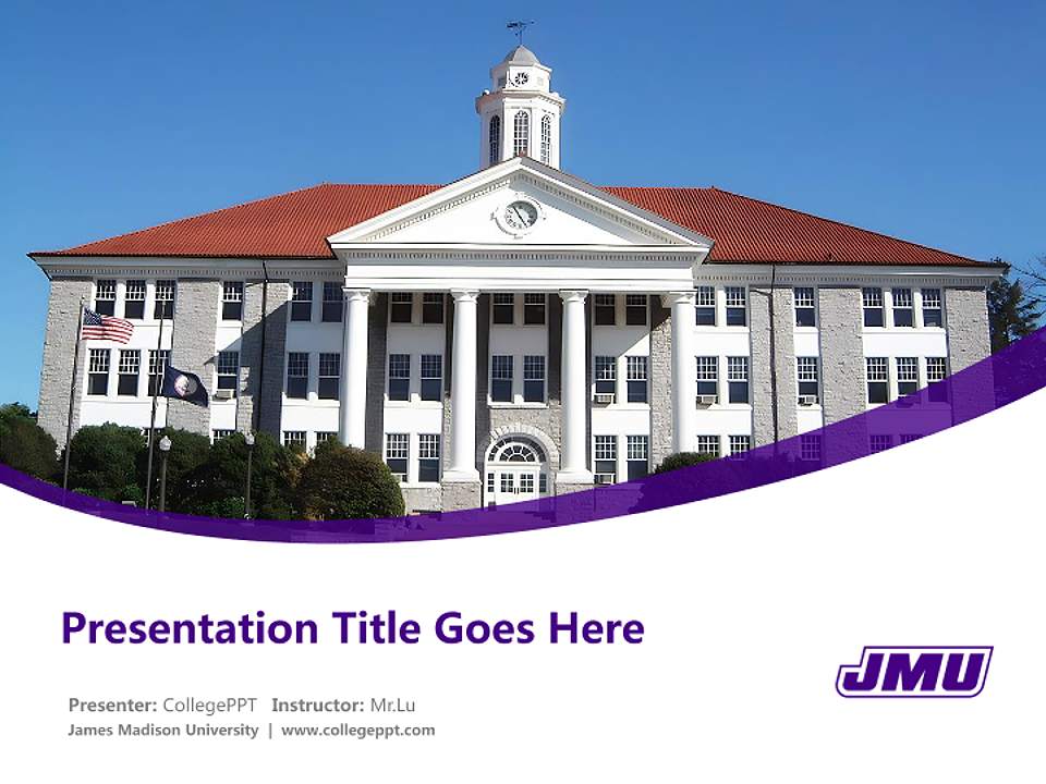 James Madison University Course/Courseware Creation PPT Template4:3 ratio PPT effect preview image5