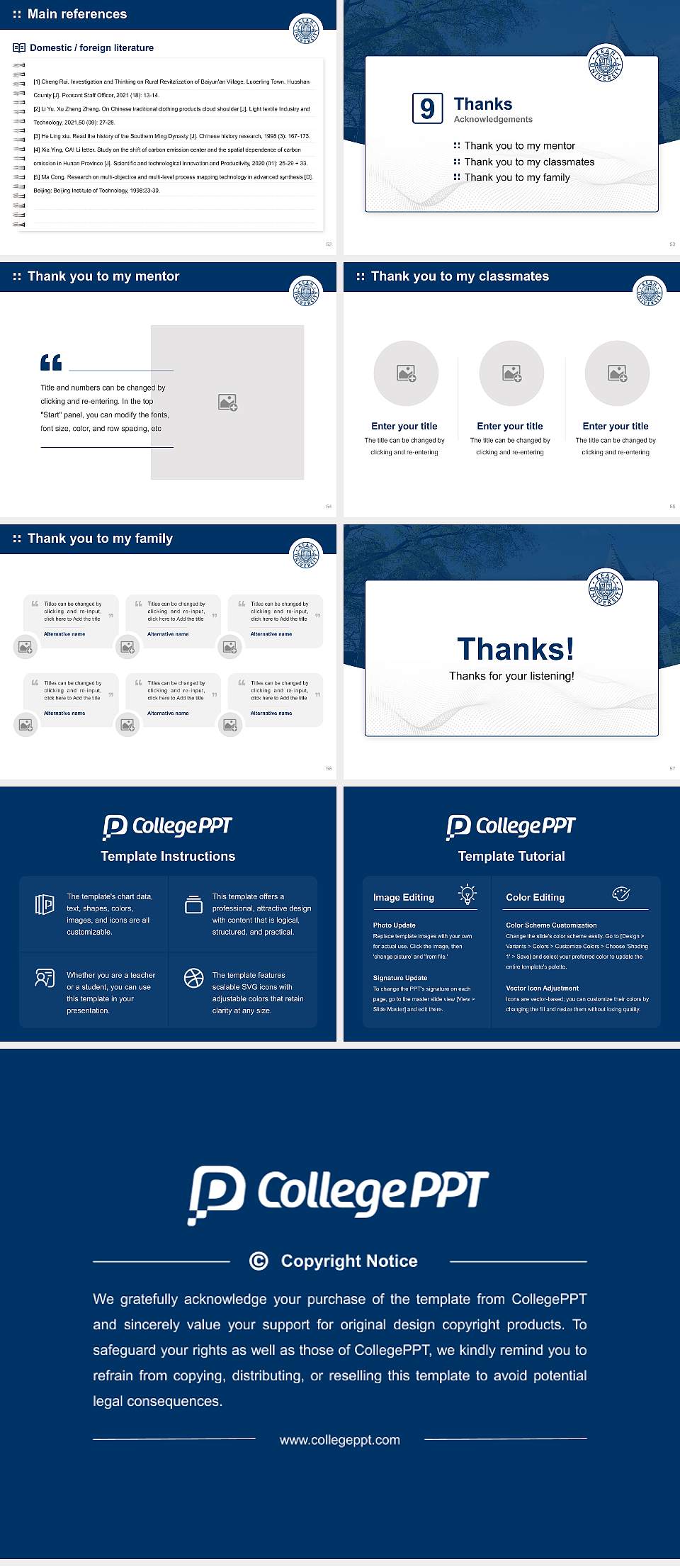 Kean University Graduation Thesis Defense PPT Template4:3 ratio PPT effect preview image7
