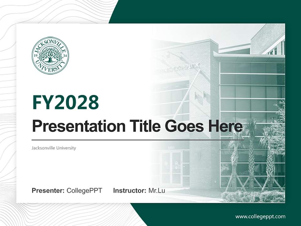 Jacksonville University Academic Presentation/Research Findings Report PPT Template4:3 ratio PPT effect preview image5