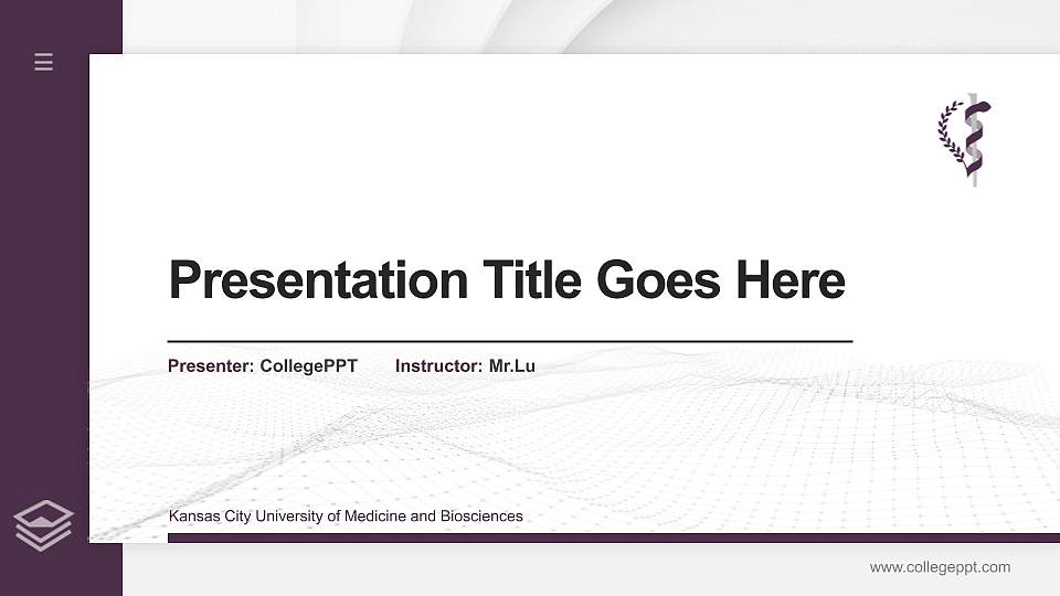 Kansas City University of Medicine and Biosciences Thesis Proposal/Graduation Defense PPT Template16:9 ratio PPT effect preview image