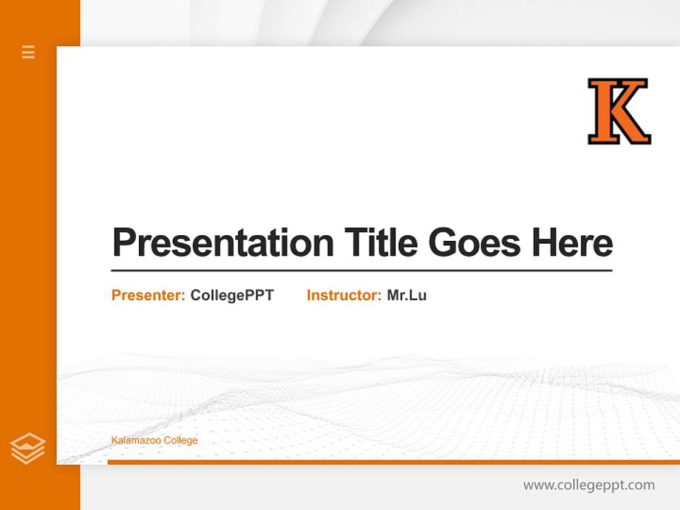 Kalamazoo College Thesis Proposal/Graduation Defense PPT Template4:3 ratio PPT effect preview image5