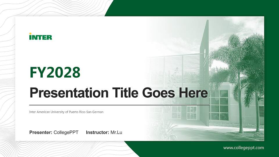Inter American University of Puerto Rico-San German Academic Presentation/Research Findings Report PPT Template16:9 ratio PPT effect preview image