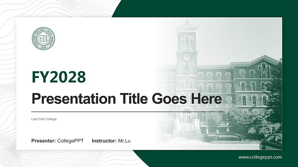 Lake Erie College Academic Presentation/Research Findings Report PPT Template16:9 ratio PPT effect preview image