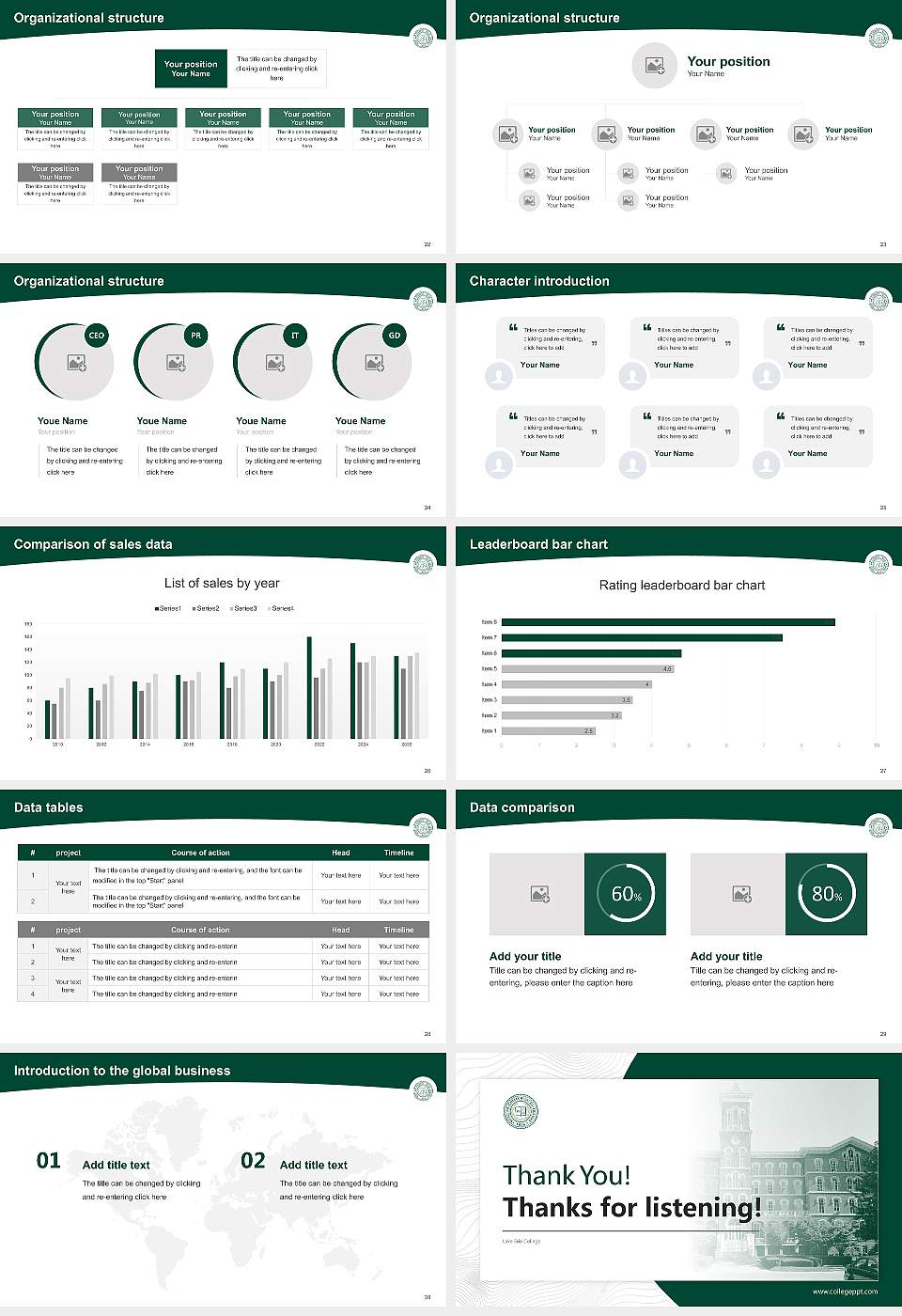 Lake Erie College Academic Presentation/Research Findings Report PPT Template16:9 ratio PPT effect preview image4