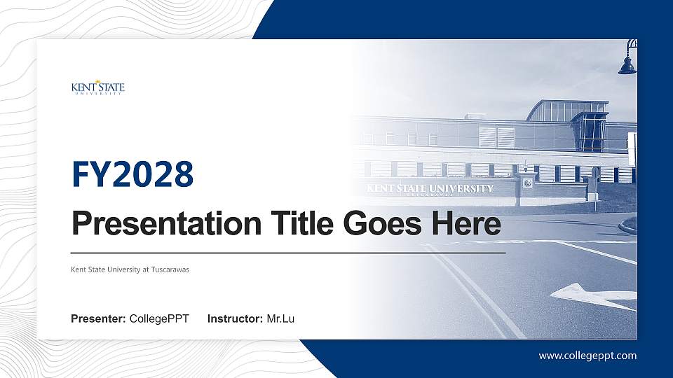 Kent State University at Tuscarawas Academic Presentation/Research Findings Report PPT Template16:9 ratio PPT effect preview image
