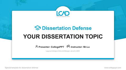 Laguna College of Art and Design Graduation Thesis Defense PPT Template