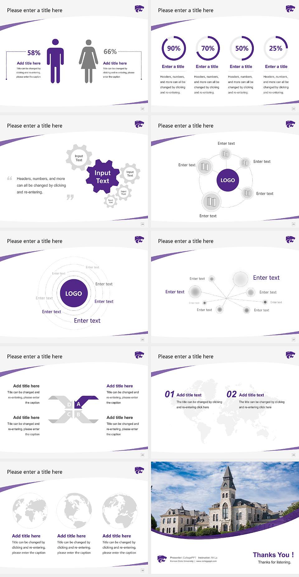 Kansas State University Course/Courseware Creation PPT Template4:3 ratio PPT effect preview image4