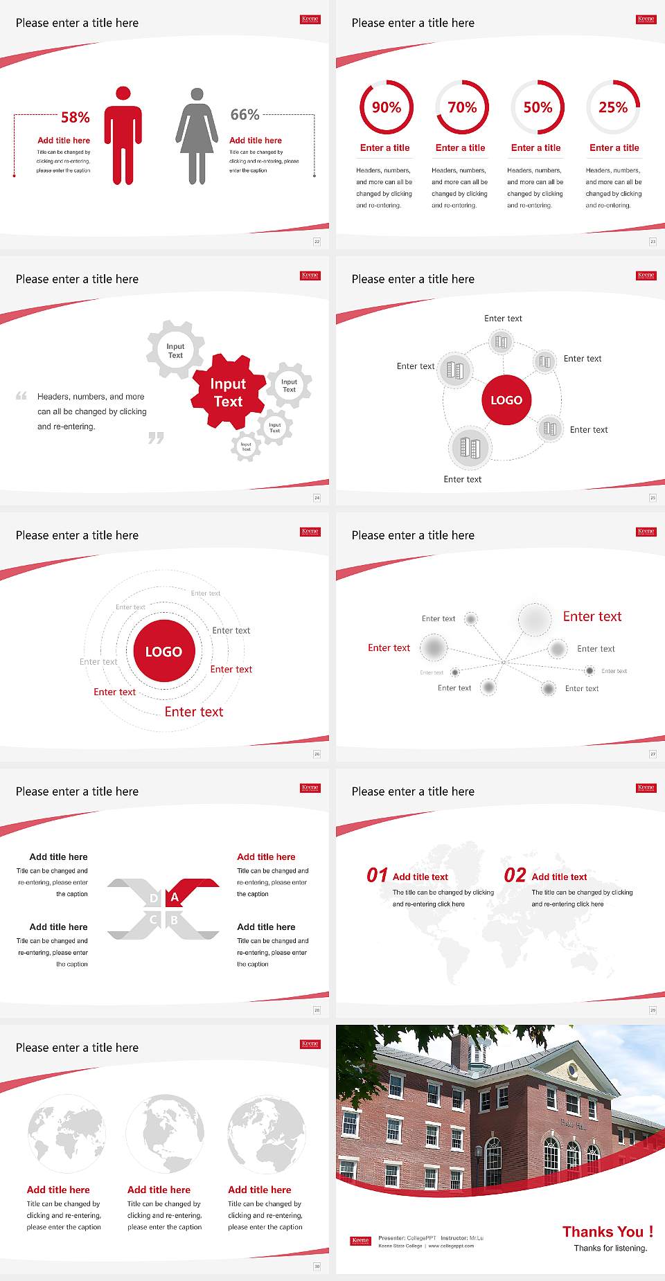 Keene State College Course/Courseware Creation PPT Template4:3 ratio PPT effect preview image4