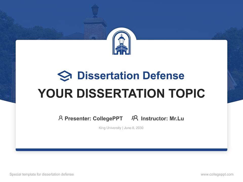 King University Graduation Thesis Defense PPT Template4:3 ratio PPT effect preview image7