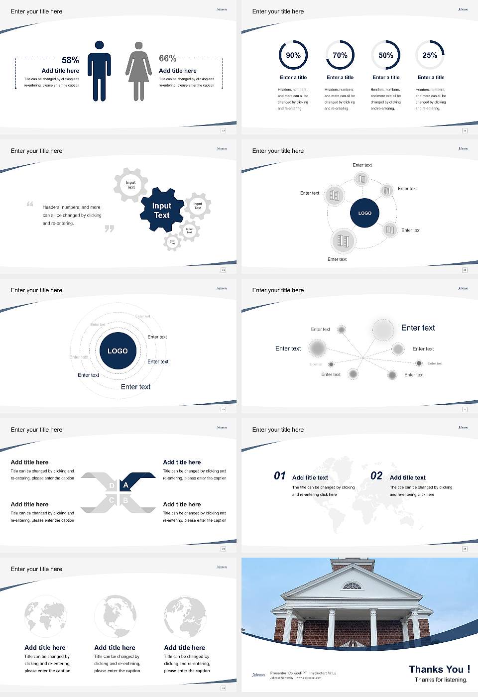 Johnson University Course/Courseware Creation PPT Template16:9 ratio PPT effect preview image4