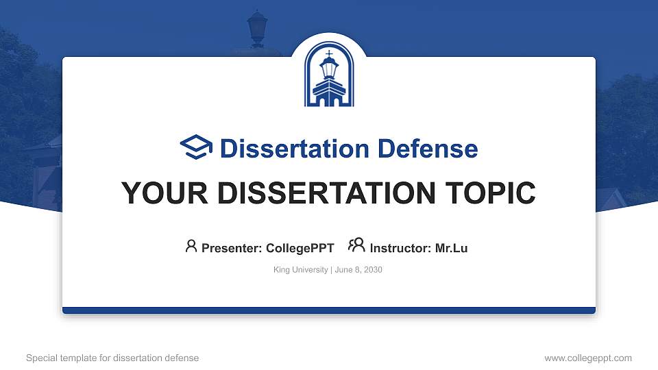 King University Graduation Thesis Defense PPT Template16:9 ratio PPT effect preview image