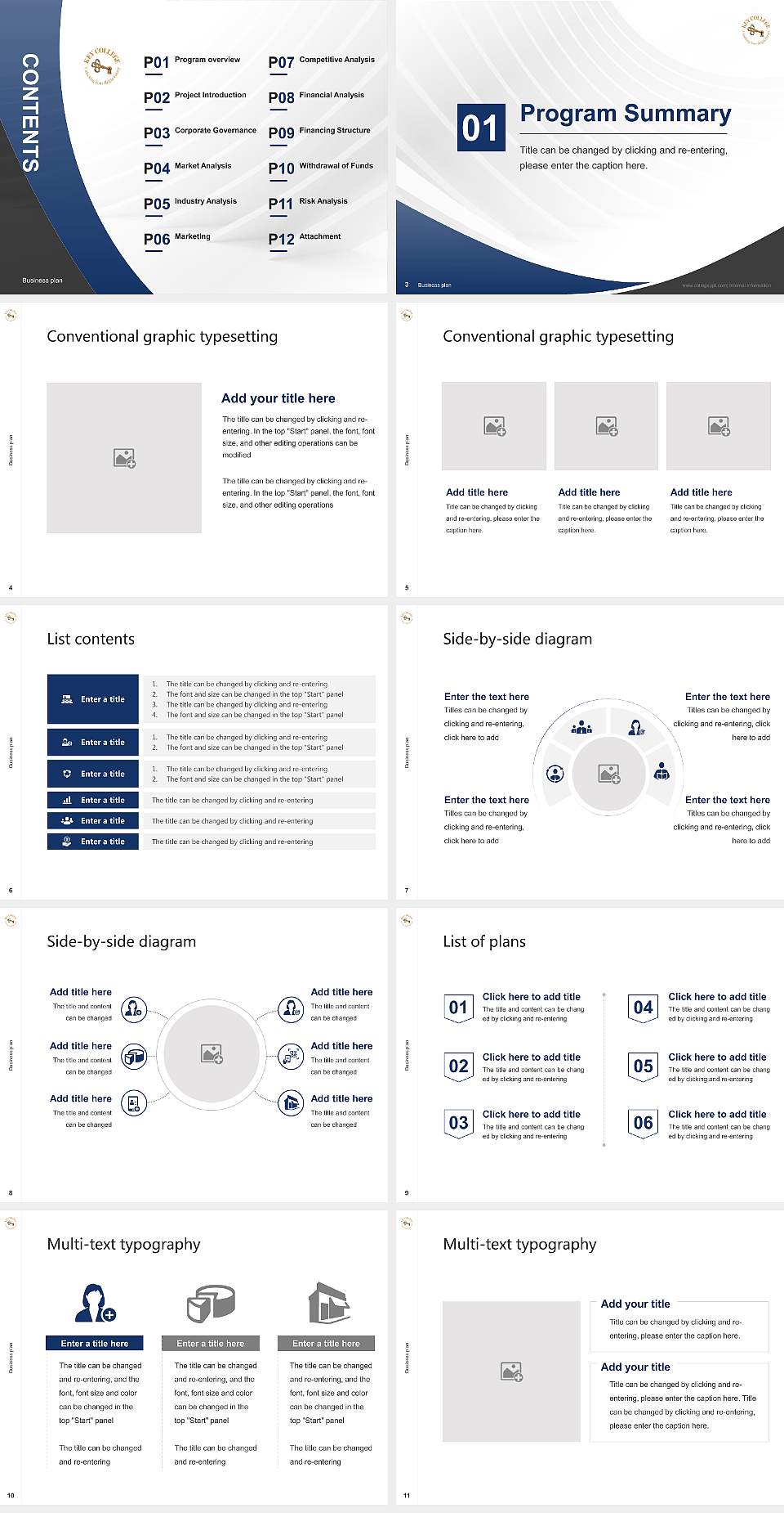 Key College Competition/Entrepreneurship Contest PPT Template4:3 ratio PPT effect preview image2