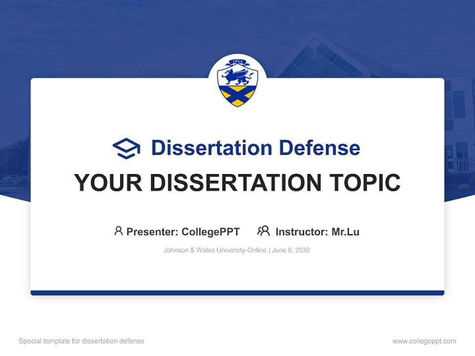 Johnson & Wales University-Online Graduation Thesis Defense PPT Template4:3 ratio PPT effect preview image7