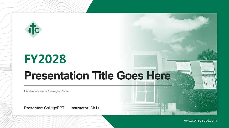 Interdenominational Theological Center Academic Presentation/Research Findings Report PPT Template16:9 ratio PPT effect preview image