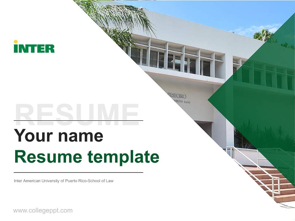 Inter American University of Puerto Rico-School of Law Resume PPT Template4:3 ratio PPT effect preview image5