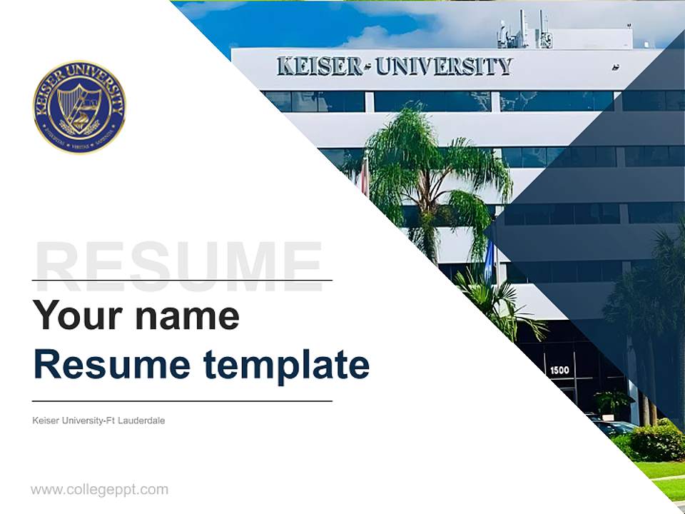 Keiser University-Ft Lauderdale Resume PPT Template4:3 ratio PPT effect preview image5