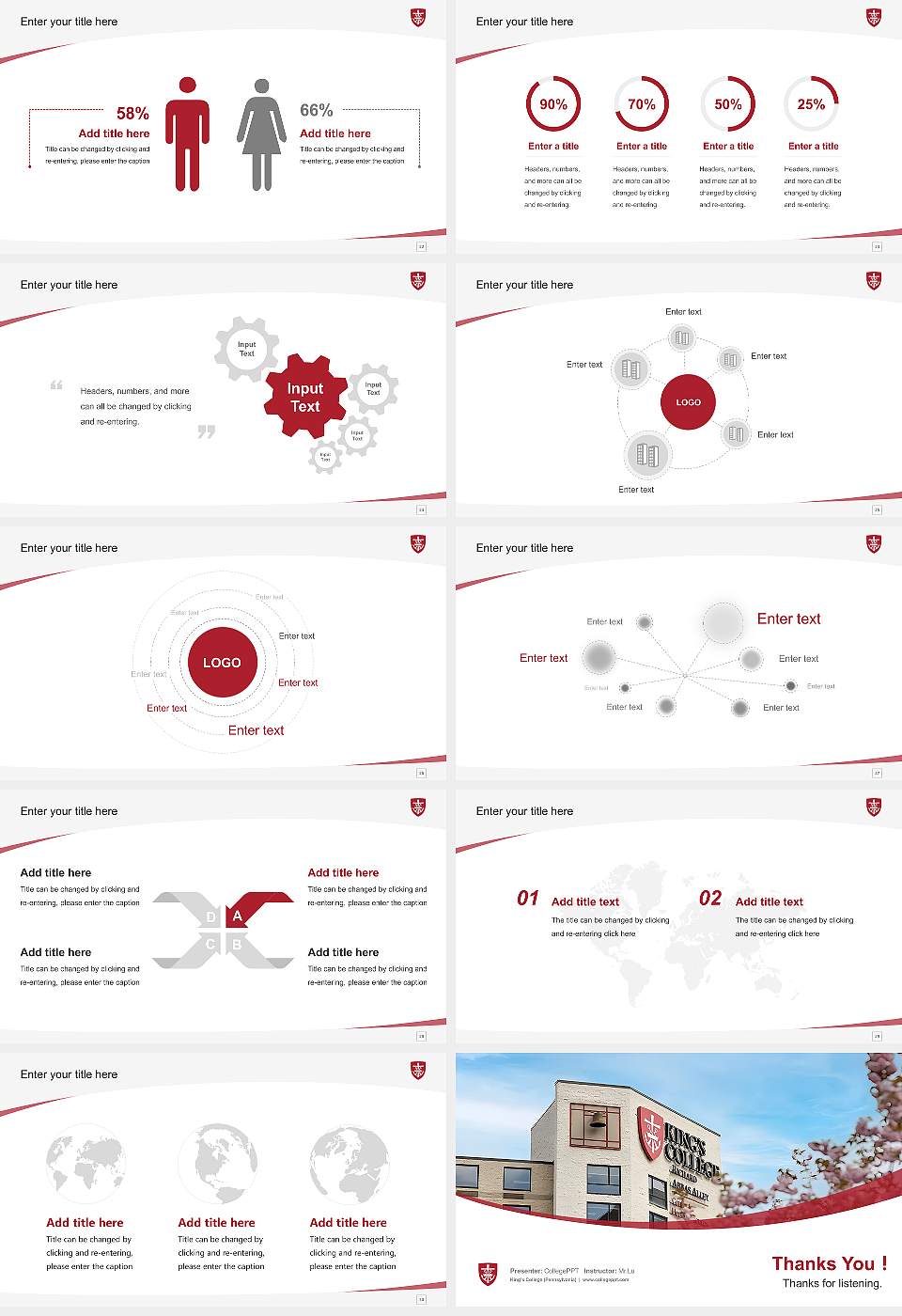 King’s College (Pennsylvania) Course/Courseware Creation PPT Template16:9 ratio PPT effect preview image4
