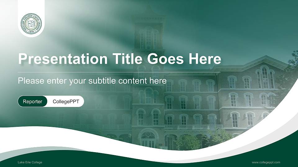 Lake Erie College Lecture Sharing and Networking Event PPT Template16:9 ratio PPT effect preview image