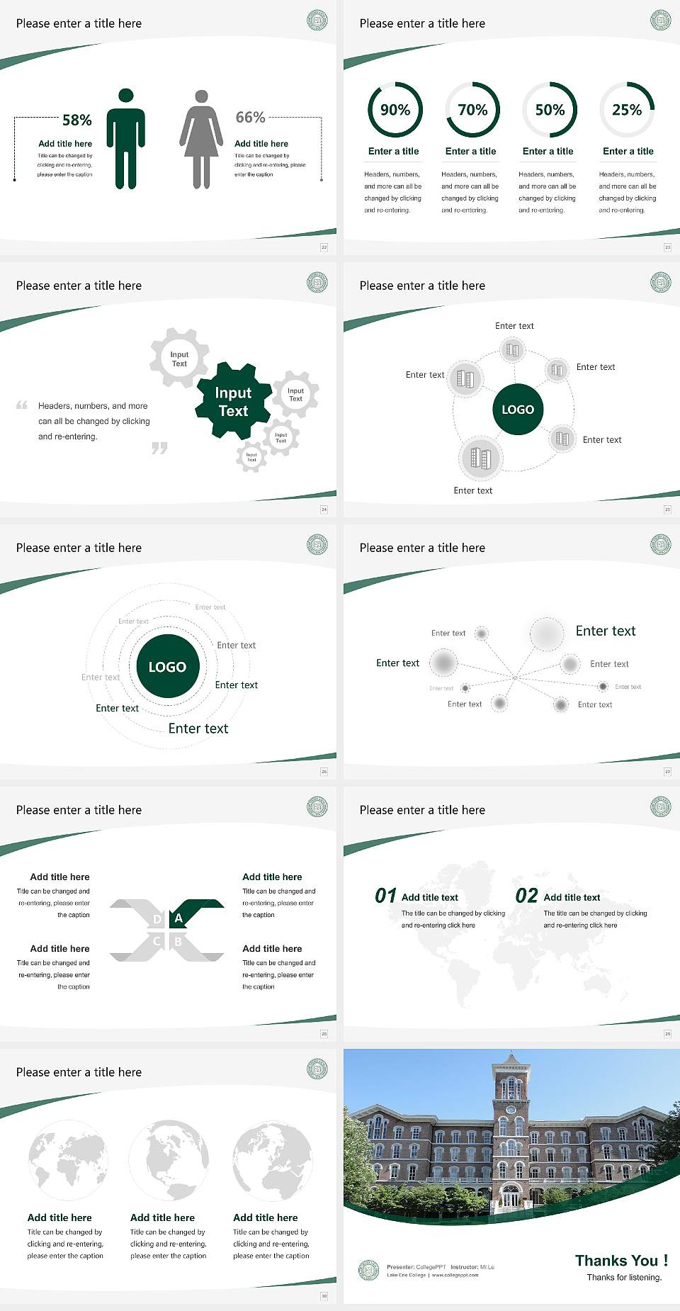 Lake Erie College Course/Courseware Creation PPT Template4:3 ratio PPT effect preview image4