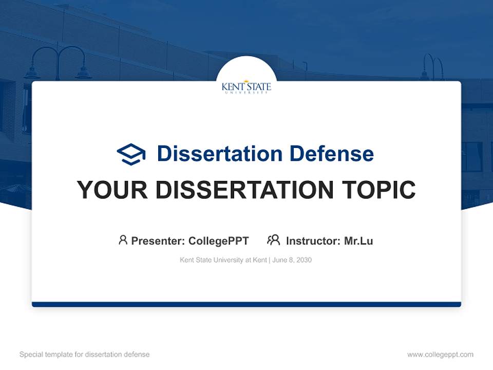 Kent State University at Kent Graduation Thesis Defense PPT Template4:3 ratio PPT effect preview image7