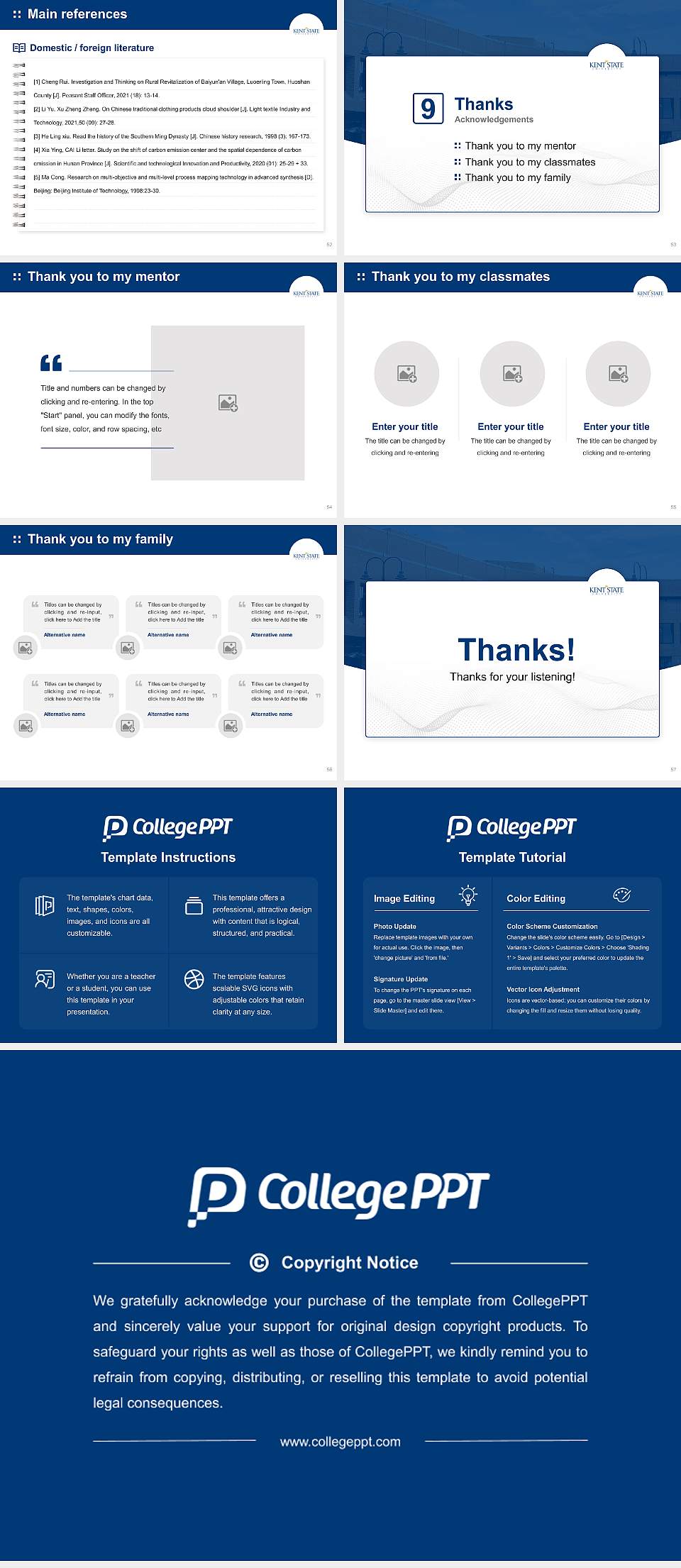 Kent State University at Kent Graduation Thesis Defense PPT Template4:3 ratio PPT effect preview image7
