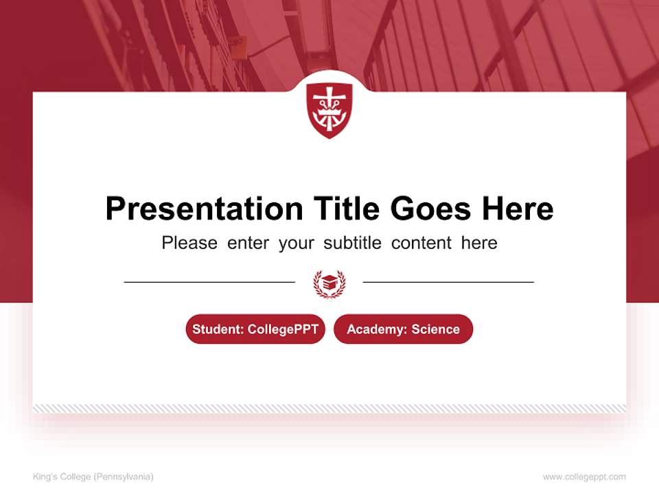 King’s College (Pennsylvania) National Scholarship Defense PPT Template4:3 ratio PPT effect preview image4