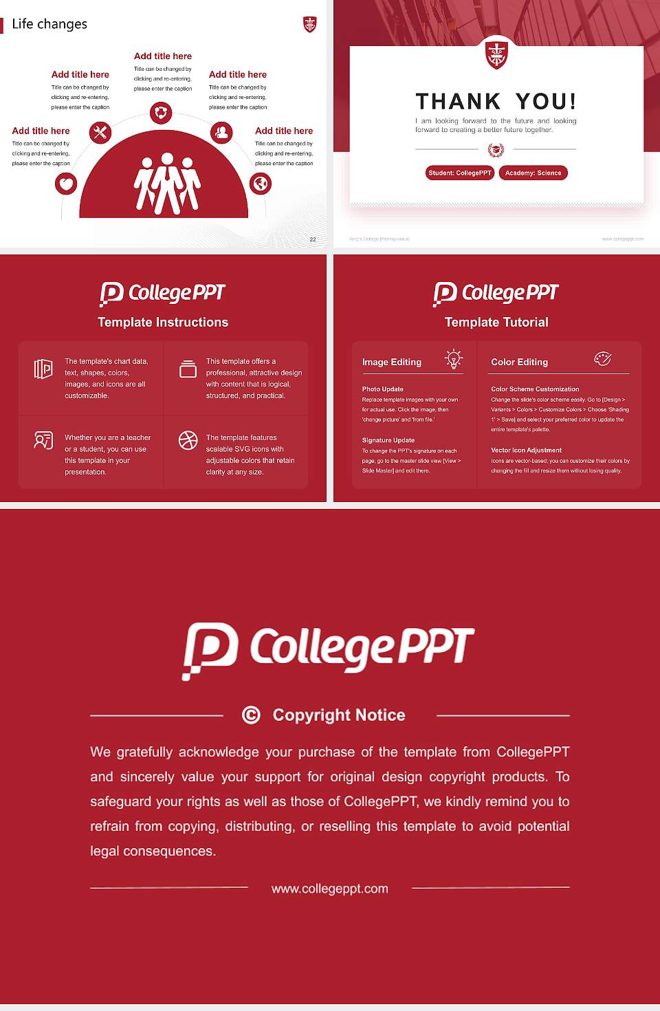King’s College (Pennsylvania) National Scholarship Defense PPT Template4:3 ratio PPT effect preview image4