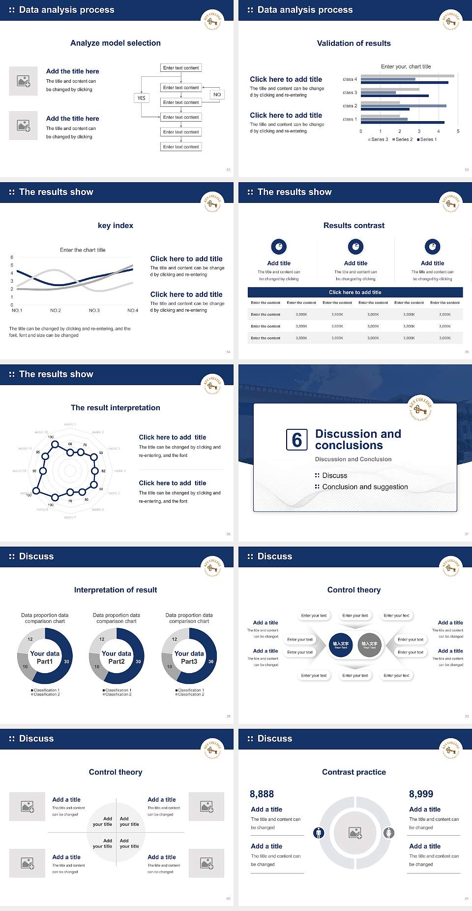 Key College Graduation Thesis Defense PPT Template4:3 ratio PPT effect preview image5