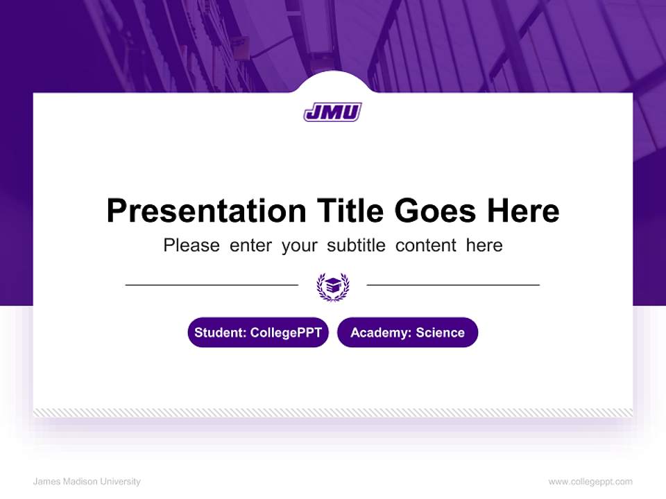James Madison University National Scholarship Defense PPT Template4:3 ratio PPT effect preview image4